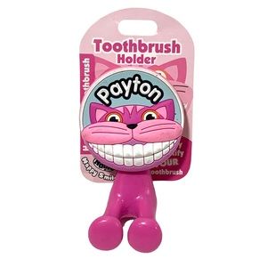 Happy Smiles Personalized Kids Toothbrush Holder Payton Cat Kitty